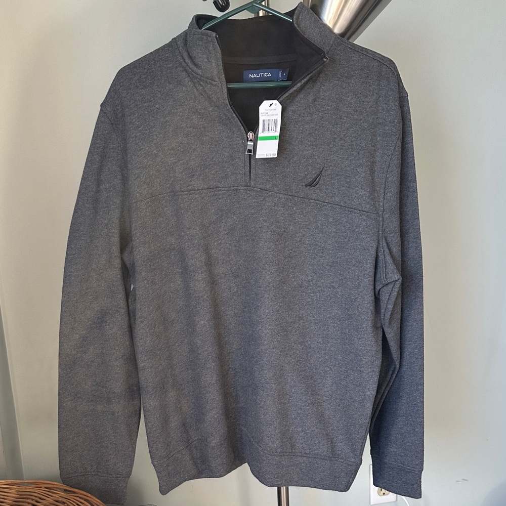 Nautica Men's Charcoal Zip-Up Sweater